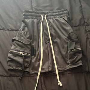 MNML Charcoal Cargo Shorts with Drawstring